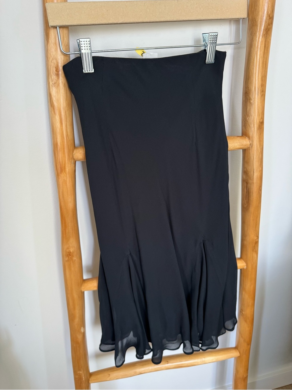 Jcrew Gwenith chiffon petite 00 Black Flared Hem Women's Skirt